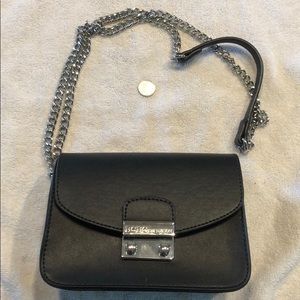 BCBGeneration Small Black Purse On Chain W Leather